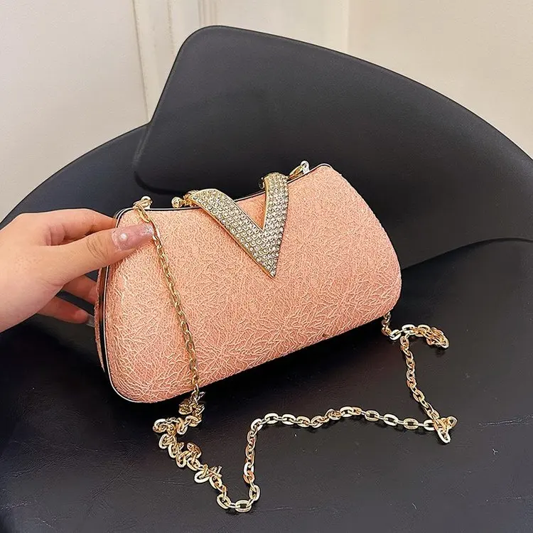 

‌ Вечерняя сумка с блестками и бриллиантами 2025 — женская сумка-мессенджер с цепочкой, официальная сумочка для банкетов, ужинов и ночных мероприятий ‌