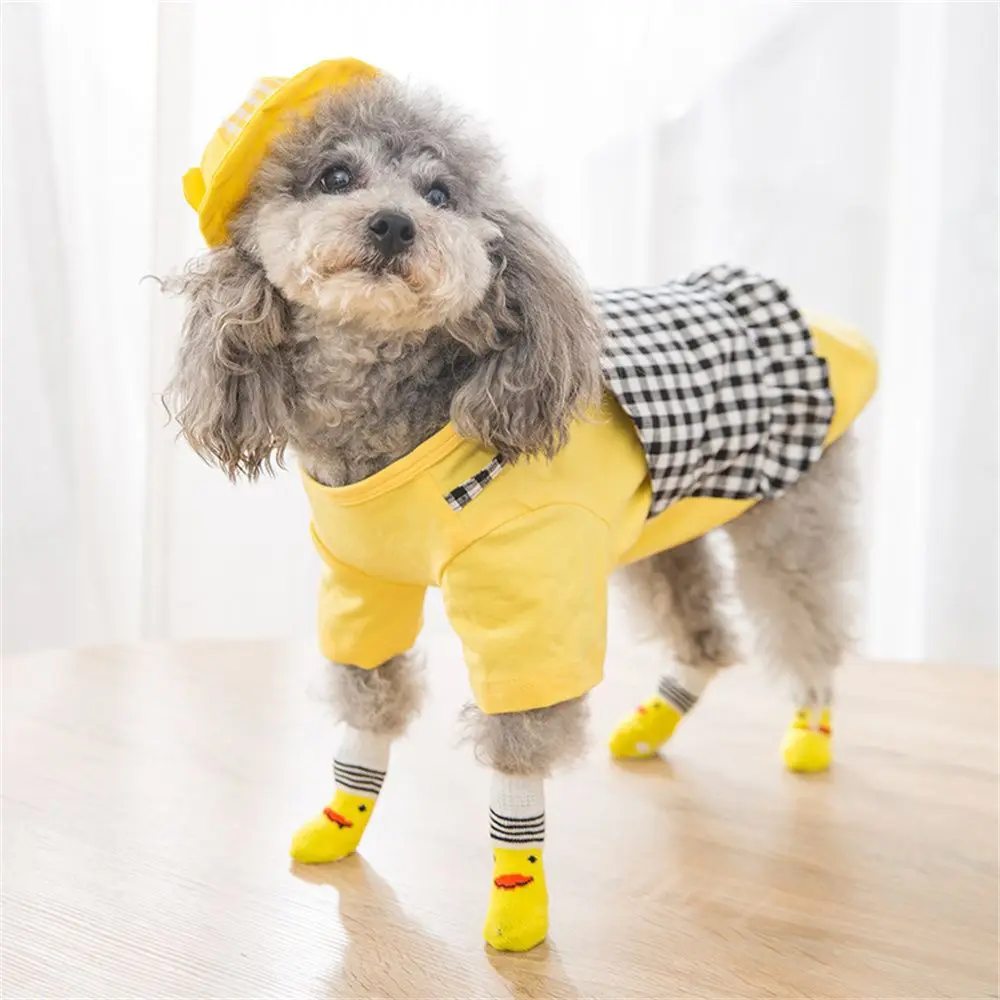 Pet Socks High Quality Non-slip Bottom Puppy Dog Socks Cat And Dog General Cotton Socks 4pc