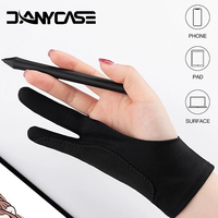 Anti-touch Two-Finger Hand Painting Gloves For iPad Xiaomi Samsung Palm Rejection Artist Glove Touchscreen Stylus Pen Supplies