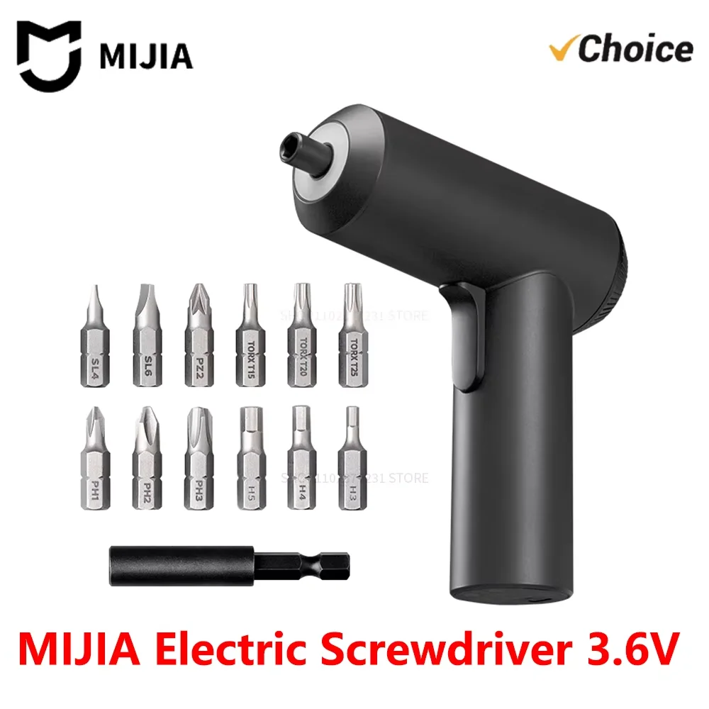 MIJIA Cordless Power Screwdriver 3.6V 2000mAh Rechargeable Electric Driver 12 S2 Bits LED Light 180 Screws iF Award Home Tool CN