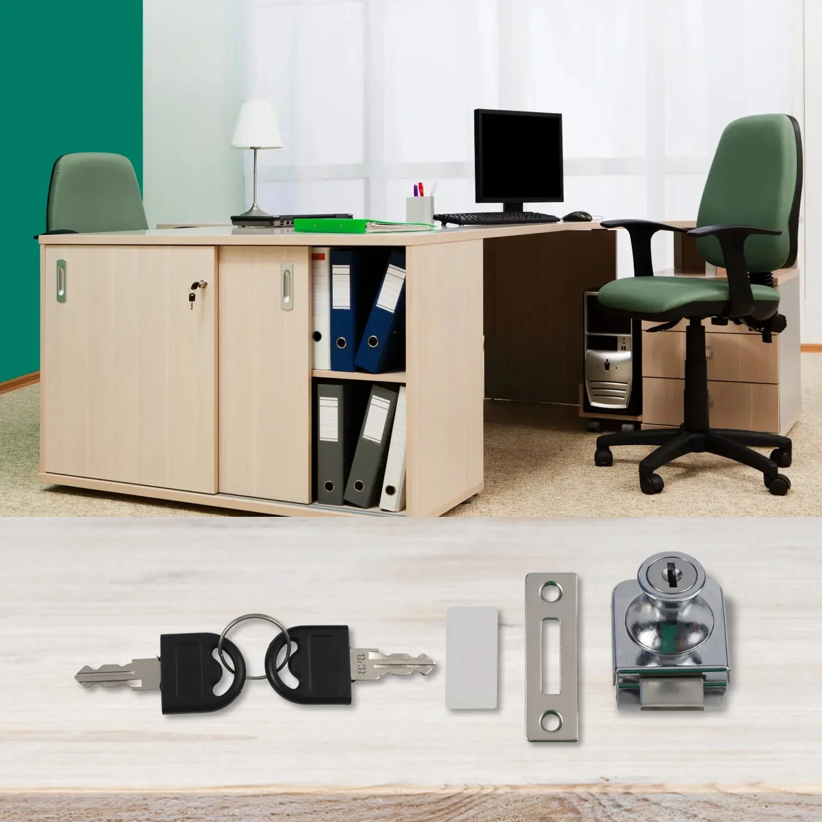 Punch Lock for Glass Cabinets Anti Theft Security for Display Cases Cold Rolled Steel Fits 5 8mm Thick Glass 2 Keys
