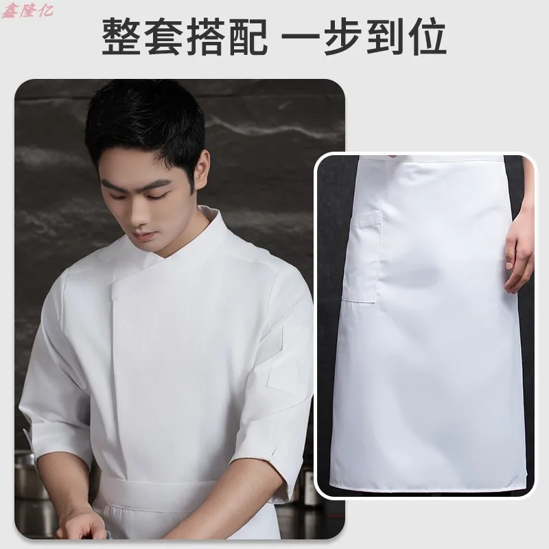 서양 레스토랑 냄비 레스토랑 요리사 유니폼 가을 작업복 중간 소매 캔틴 주방 케이크 가게 베이커의 작업복