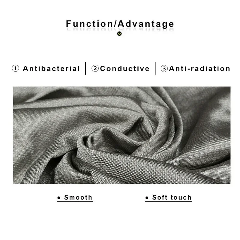 100% Pure Silver Fiber Stretchy Fabric Conductive EMF/RFID/EMI/RF Blocking Faraday Cloth Antibacteria Material Soft and Washable