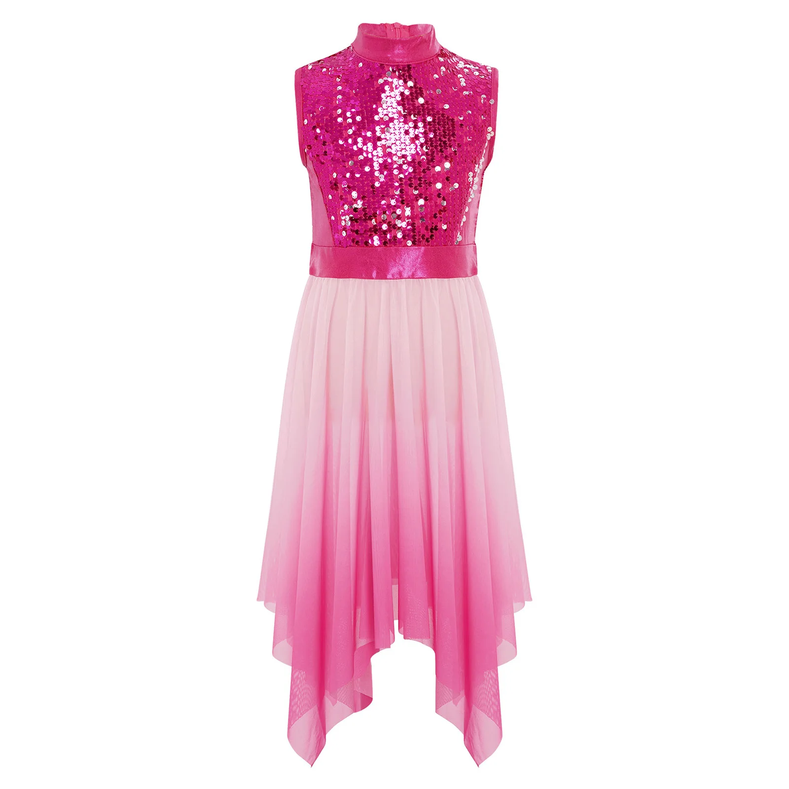 

Kids Girls Shiny Sequins Liturgical Worship Praise Ballet Lyrical Dance Tunic Bodice Dresses Contemporary Dance Worship Costume