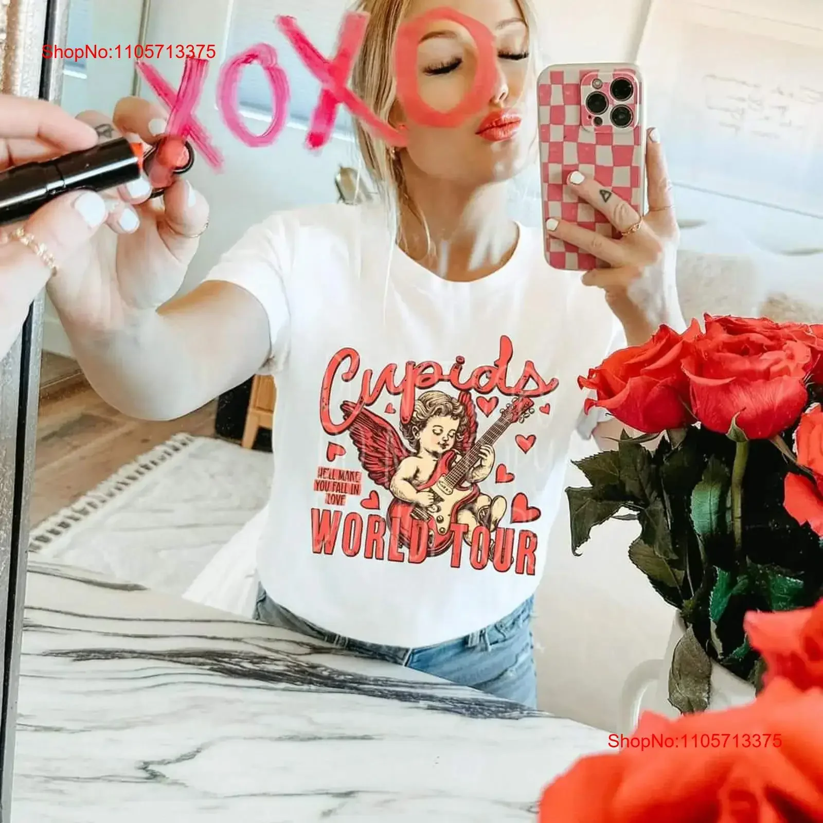 Cupid's World Tour T Shirt Trendy Valentine's Day Fast Shipping Super SofT for Kid's vintage Washed Stylish Casual