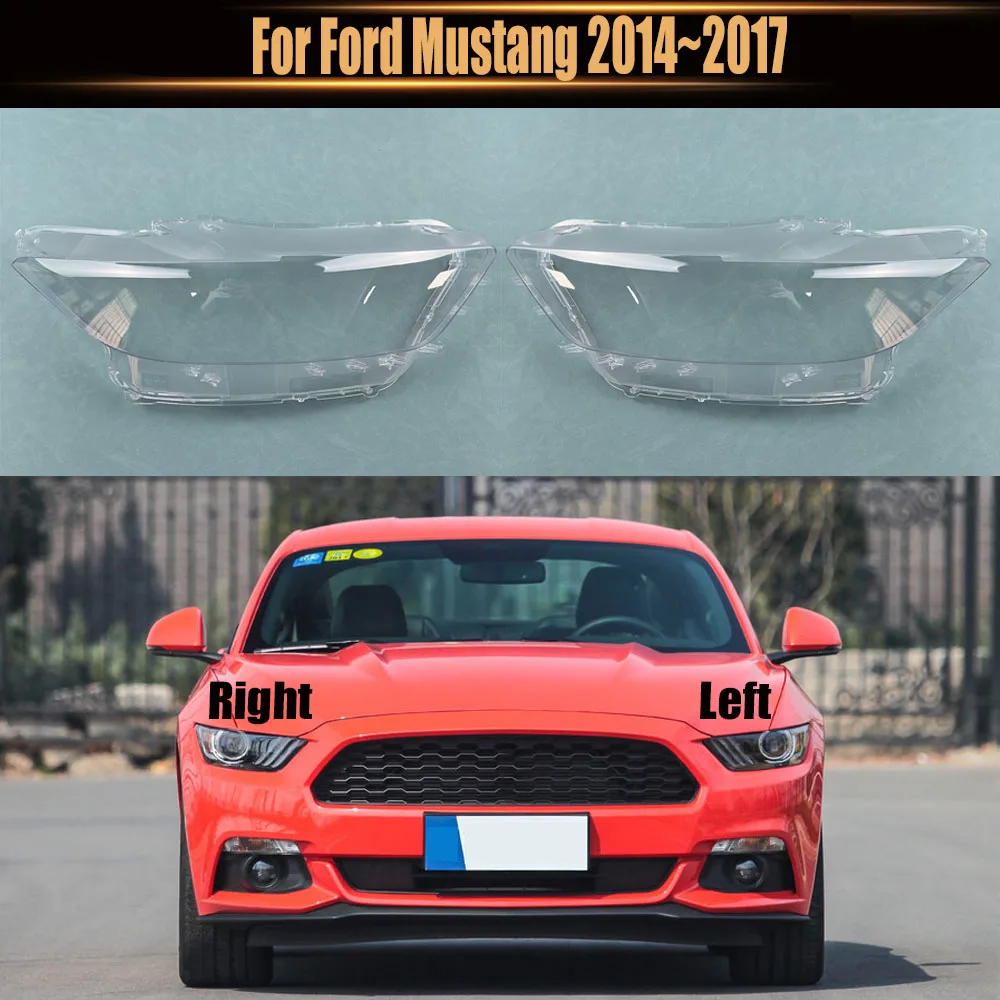 

Для Ford Mustang 2014 ~ 201 прозрачный абажур абажур передняя фара корпус фары линза из плексигласа