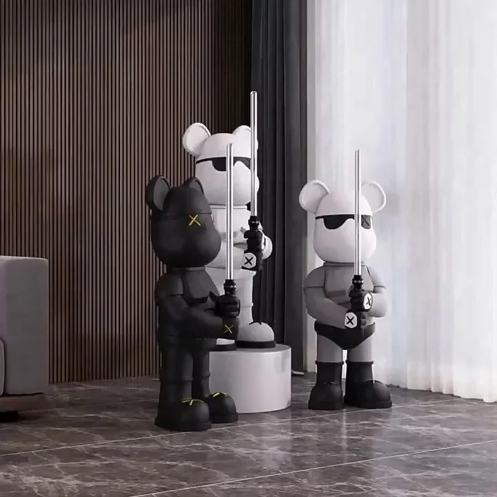 الدب العنيف ليتسبر، زخرفة أرضية كبيرة لغرفة المعيشة، دمية المشاهير على الإنترنت لخزانة التلفزيون المنزلي #4