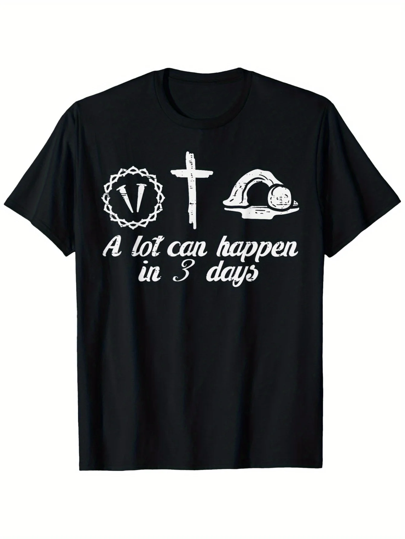 

A Lot Can Happen in 3 Days Easter Christian T-Shirt for Men & Women - Soft Cotton, Casual Crew Neck, Short Sleeve, Graphic Print