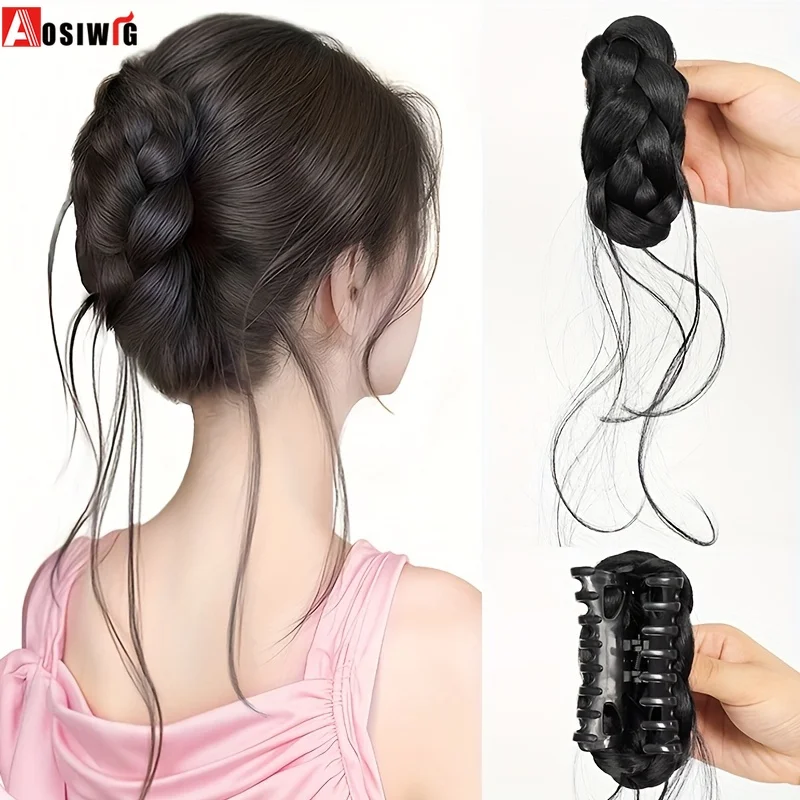 

Synthetic Hair Bun Curly Wig Gripping Clip Meatball Head Elastic Ponytail Hair Extensions Scrunchy False Hair Pieces For Women
