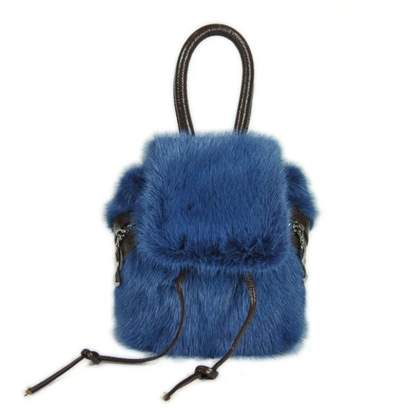 Fashion Design Women's Fur Backpack New Luxury Mink Fur Backpack Autumn And Winter Trend Single Shoulder Crossbody Bag