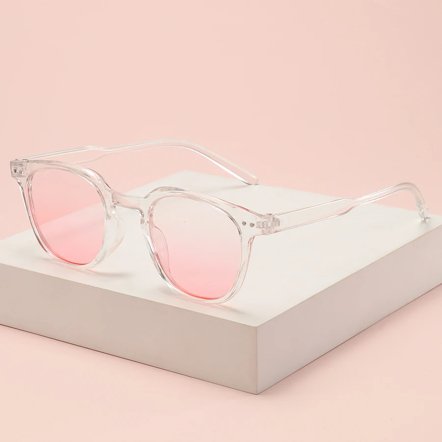 Fashion Small Round Unisex Women's Powder Blusher Gradient Pink Lenses Women Men Classic Metal Decoration Outdoor Goggles