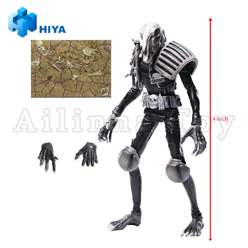 HIYA 1/18 4inch Action Figure Exquisite Mini Series Judge Dredd Judge Mortis Black & White Anime For Gift