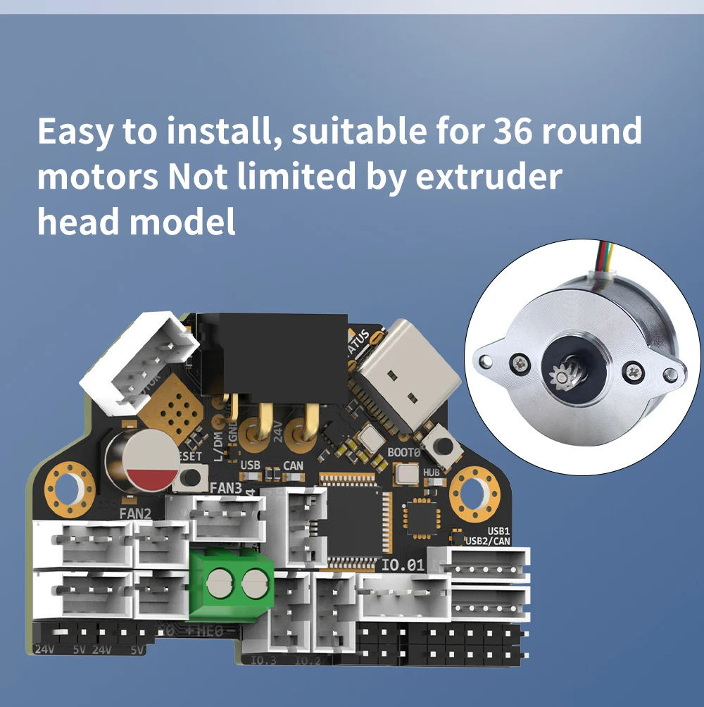 FYSETC H36 V2 Combo Hochtemperaturbeständiges Klipper Canbus Tool Board Kompatibel mit NEMA14/36mm Motor Onboard TMC2209 – Detail 3
