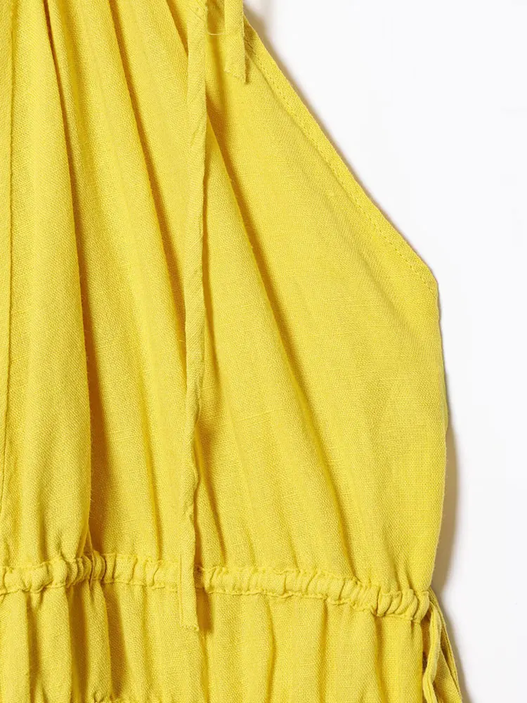 2025 Summer Casual Chic Women Solid Dress Cami Sleeveless Long Loose Vestidos New Fashion Holiday Dress