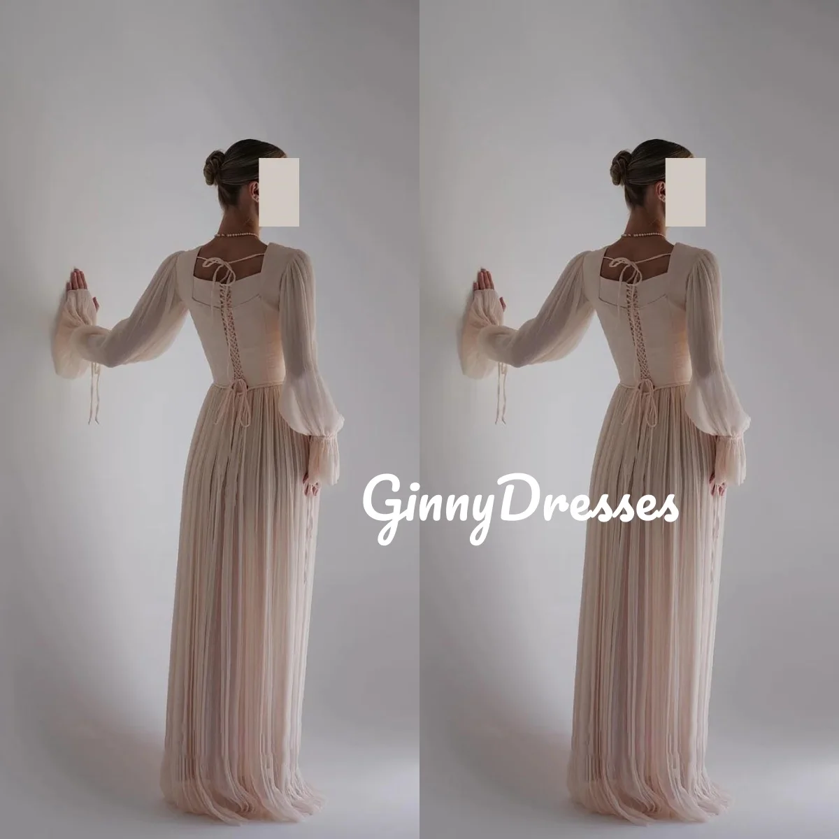 

فساتين سهرة Customize A-Line Square Neckline Ruffle Birthday Dresses Luxury Floor-Length Ivory Dresses For Prom Zipper Up Formal