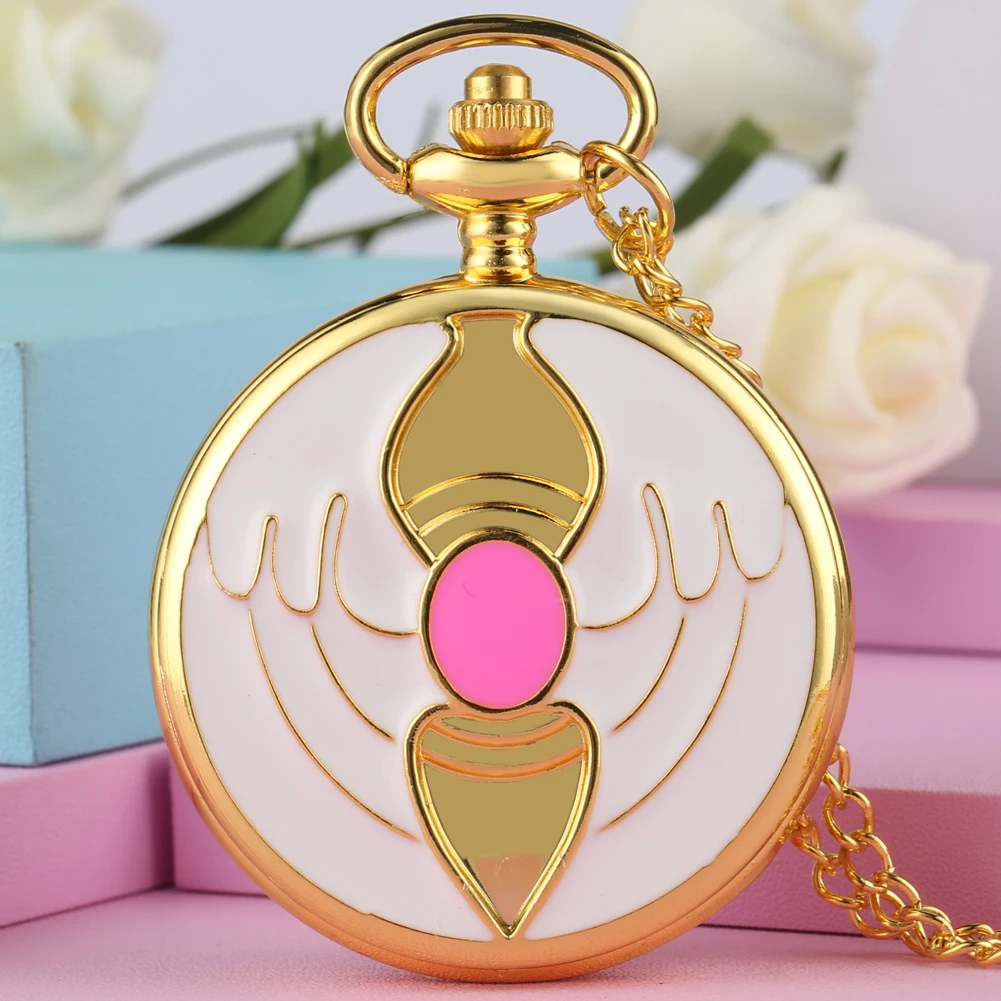 Lovely Women's Heart Patterned Case Pocket Watch for Girls Lady Necklace Clock Female Accessory Delicate Jewelry Pendant Gifts