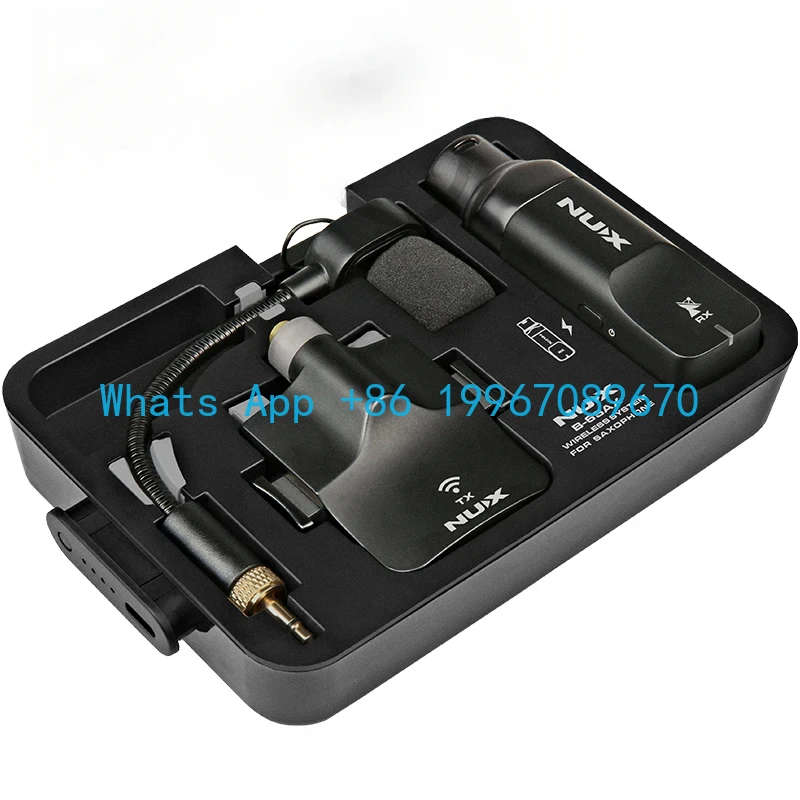NUX Wireless Microphone,B6 Saxophone Microphone,Wireless Receiver and Transmitter,Plug and Play,Great for Trumpets, Clarinet