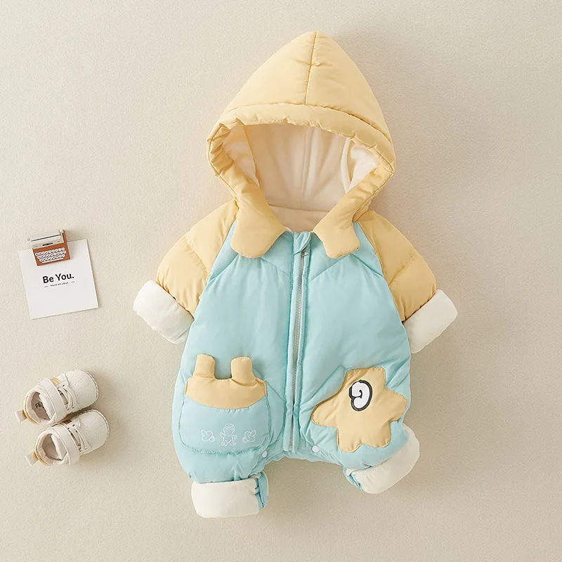 2024 new baby down jacket onesie winter baby cute white duck down clothes light warm winter