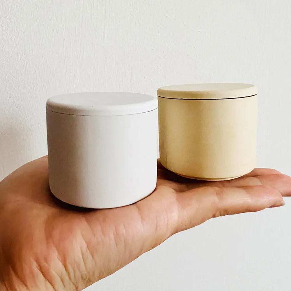 Round Storage Box Silicone Mold DIY Concrete Candle Cup Candle Holder Square Storage Jar Plaster Resin Casting Mold view 6