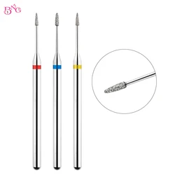 BNG Small Cone Grinding Head Fine Diamond Cuticle Nail Drill Bits 3/32 Rotary Nail Burr Electric Drills Accessories