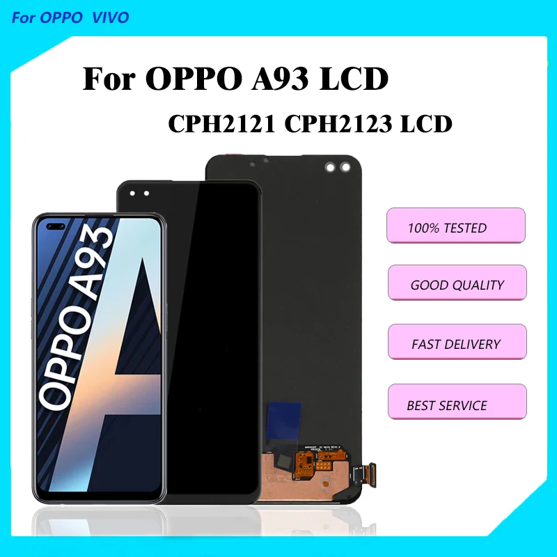 OLED/TFT For OPPO A93 LCD Display Touch Scree  A93  CPH2121 CPH2123 Display LCD Screen Assembly Parts