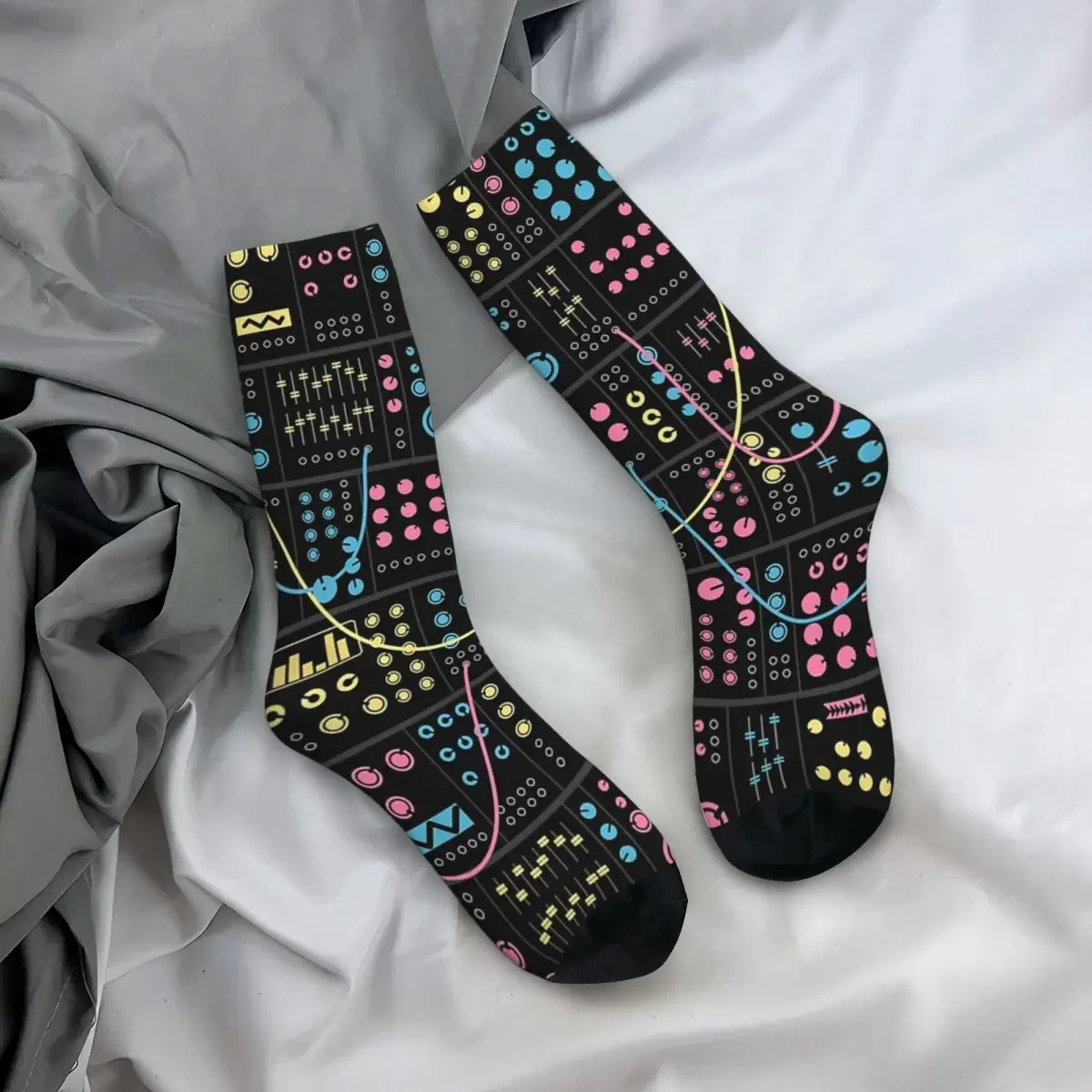 Modular Synthesizer Socks Harajuku Sweat Absorbing Stockings All Season Long Socks Accessories for Unisex Birthday Present