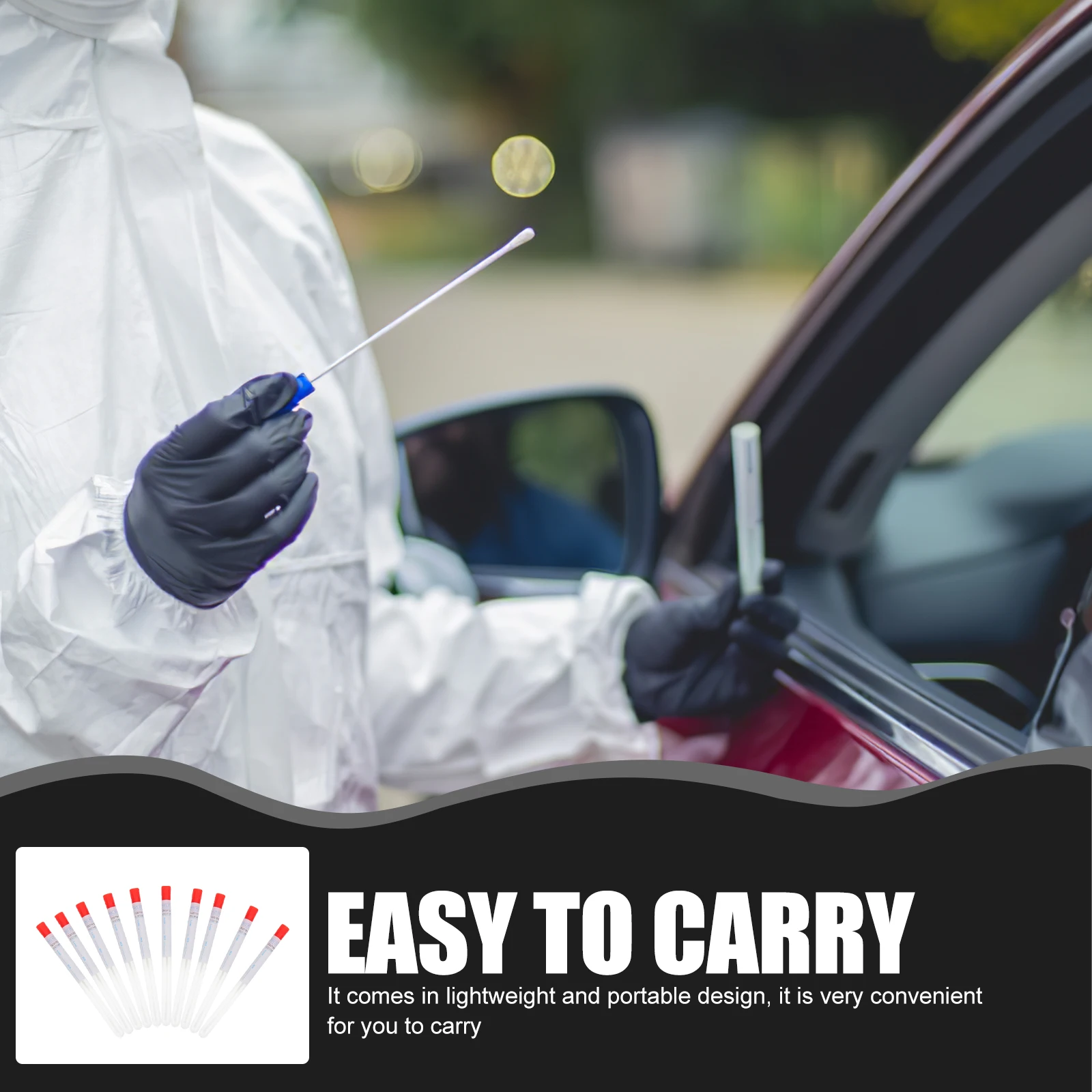 

50 set Nasal Swab Sampler Disposable Sterile Swabs Portable Sampling Device Specimen Collection for Hospitals Laboratories