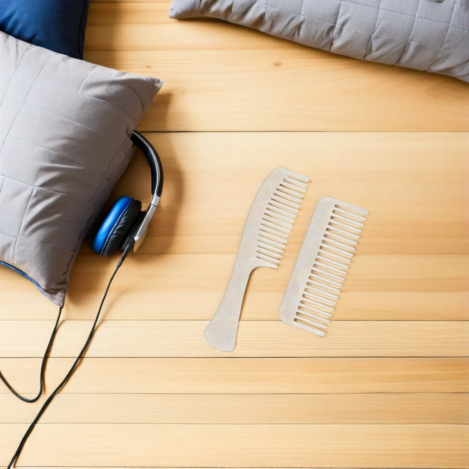 

2Pcs Retro Mermaid Handle Acetate Comb Set Women Anti-Static Wide Tooth and Mini Detangling Combs Compact Purse Friendly Hair