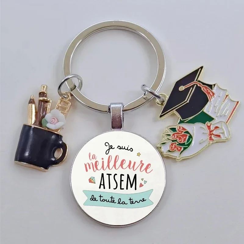 France, Best Gift Keychain, Merci ATSEM, Graduates Gift for ATSEM Professor Day