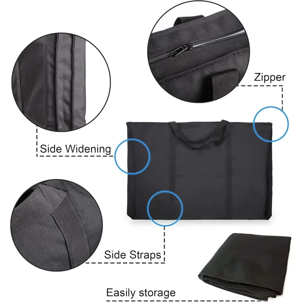 Dacron lichtgewicht kunstportfolio draagtas, 25'' x 37'' voor 24'' x36'' zwarte draagtas voor poster
