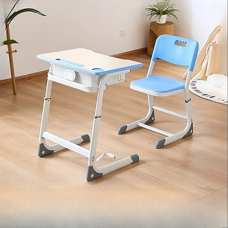 Small and medium school students desks and chairs school desks training institutions tutoring classes single adjustment height