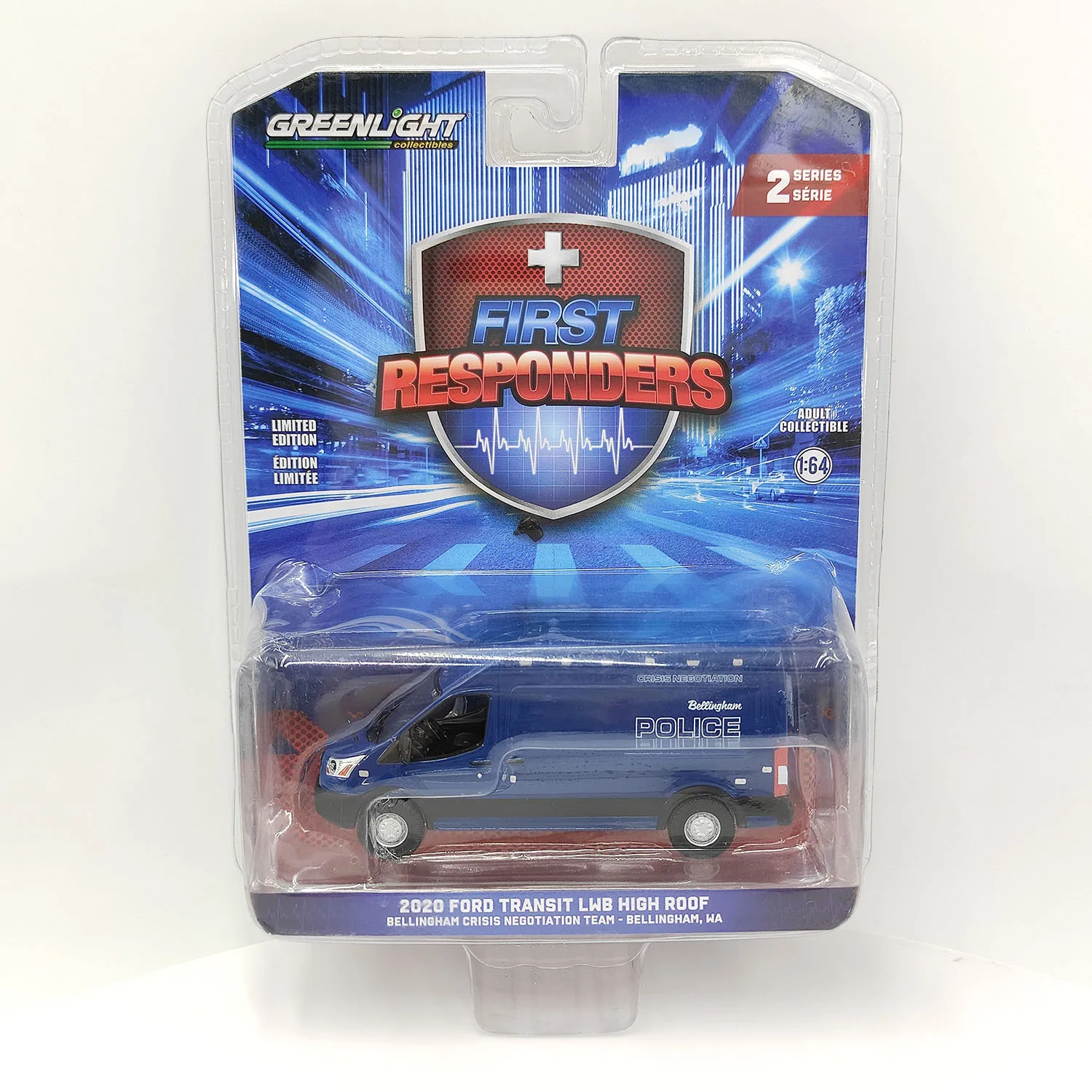 

Diecast Greenlight 1/64 Scale 2020 Ford Transit LWB High Roof Washington Negotiating Group Alloy Car Model Collectible Toy Gift