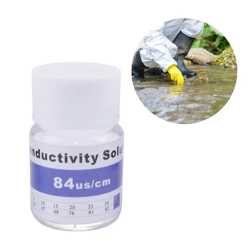 Soluzione liquida tampone di calibrazione EC TDS riutilizzabile 25 ml 84 us/cm 1413us/cm 12,88 ms/cm 1382 ppm Misuratore di test soluzione standard