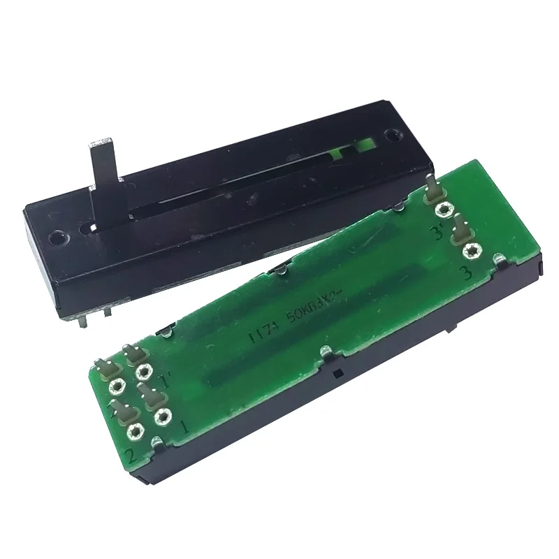 

1pcs Taiwen 73MM Mixer Mixing Station Straight Slide Potentiometer B50Kx2 / Dual 2-Channel Fader Handle Length 20MMD