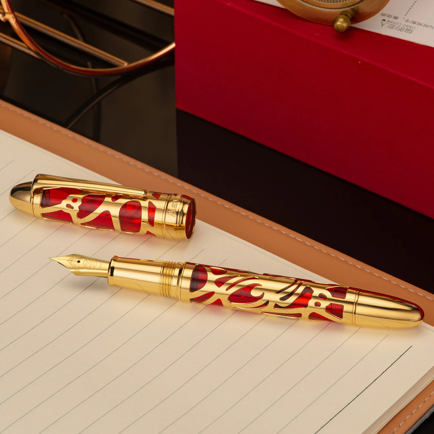 Eswar Asvine P80 Spider Creative Hollow Piston Inking Pen, Hadiah Kantor Bisnis Mewah Hadiah Liburan