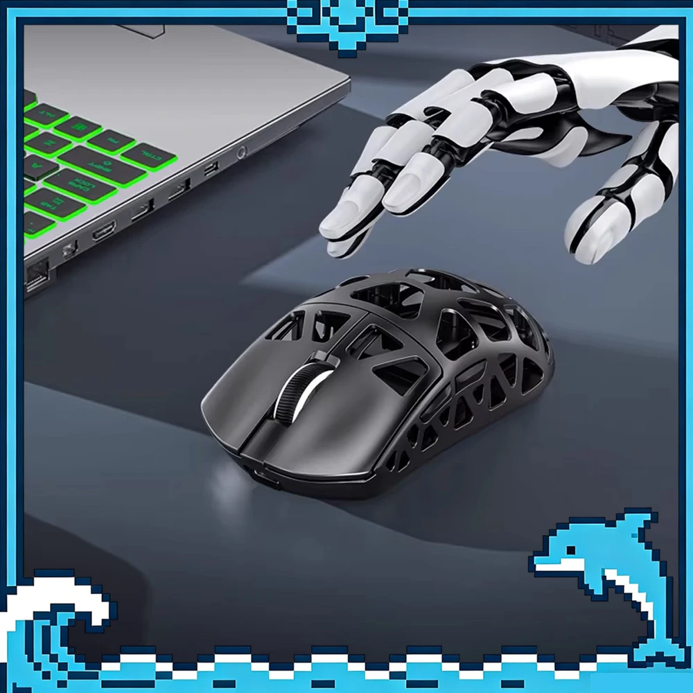 Attack Shark R3 8KHz Magnesium Alloy Mouse PixArt PAW3395 Sensor up to 26000 DPI, 2.4G/BT/Wired 46g superlight, for PC/Mac Gifts