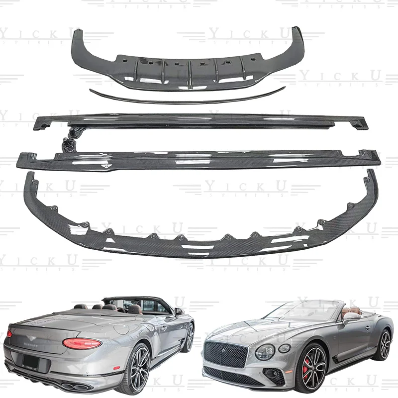 High quality W12 carbon fiber body kit front lip side skirt  rear lip spoiler 18-22 suitable for Bentley Continental GT