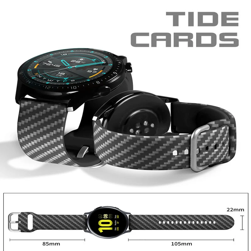 Carbon Fiber Pattern Strap For Samsung Galaxy Watch 3 41mm Active 2 Bracelet For Samsung Watch 4/5/6 40mm 44mm 46Classic 42 46mm