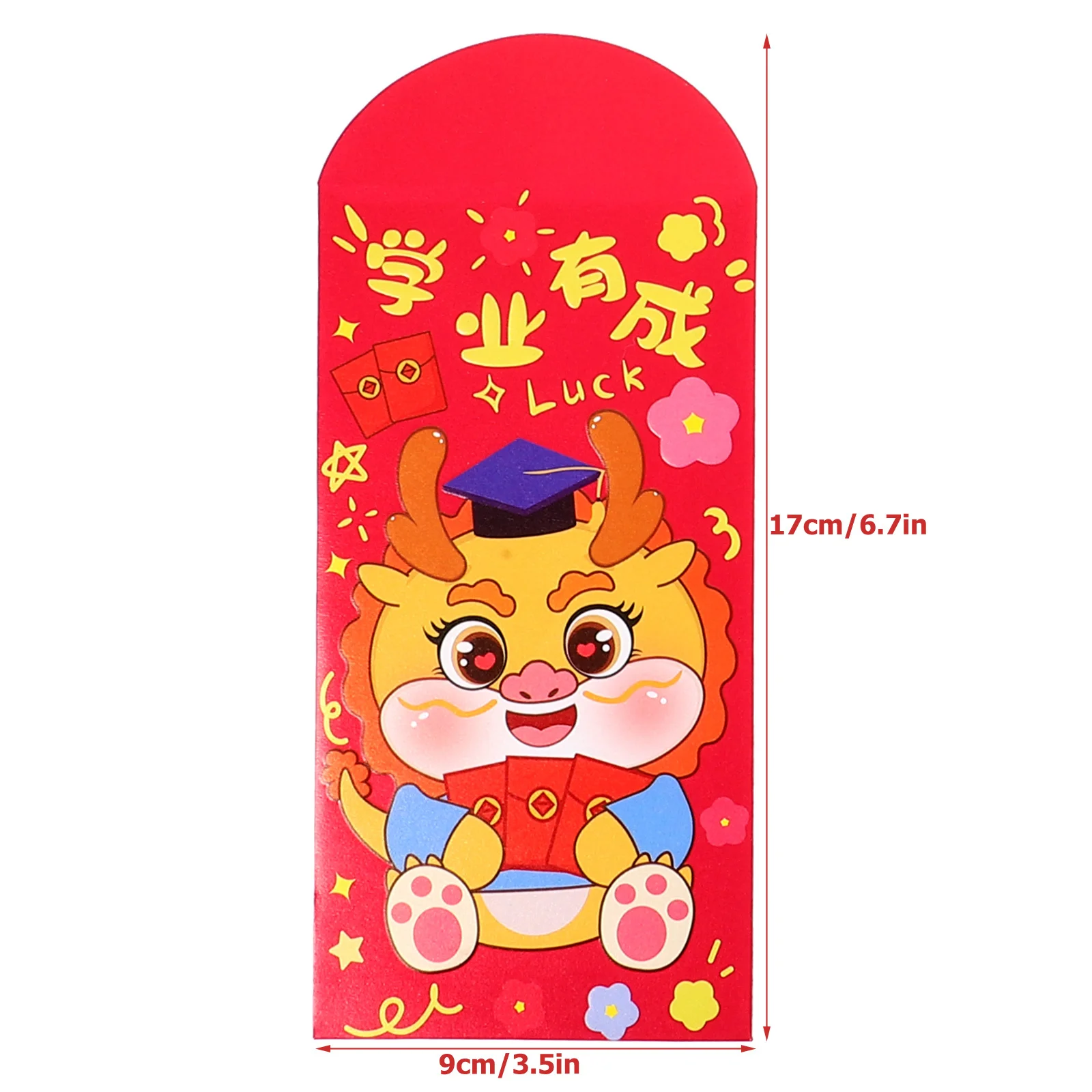 30 قطعة المغلفات الورقية الحمراء الكرتون التنين حزم المال مهرجان السنة الجديدة محظوظ الأحمر الحزم 2024 مغلفات المال #6