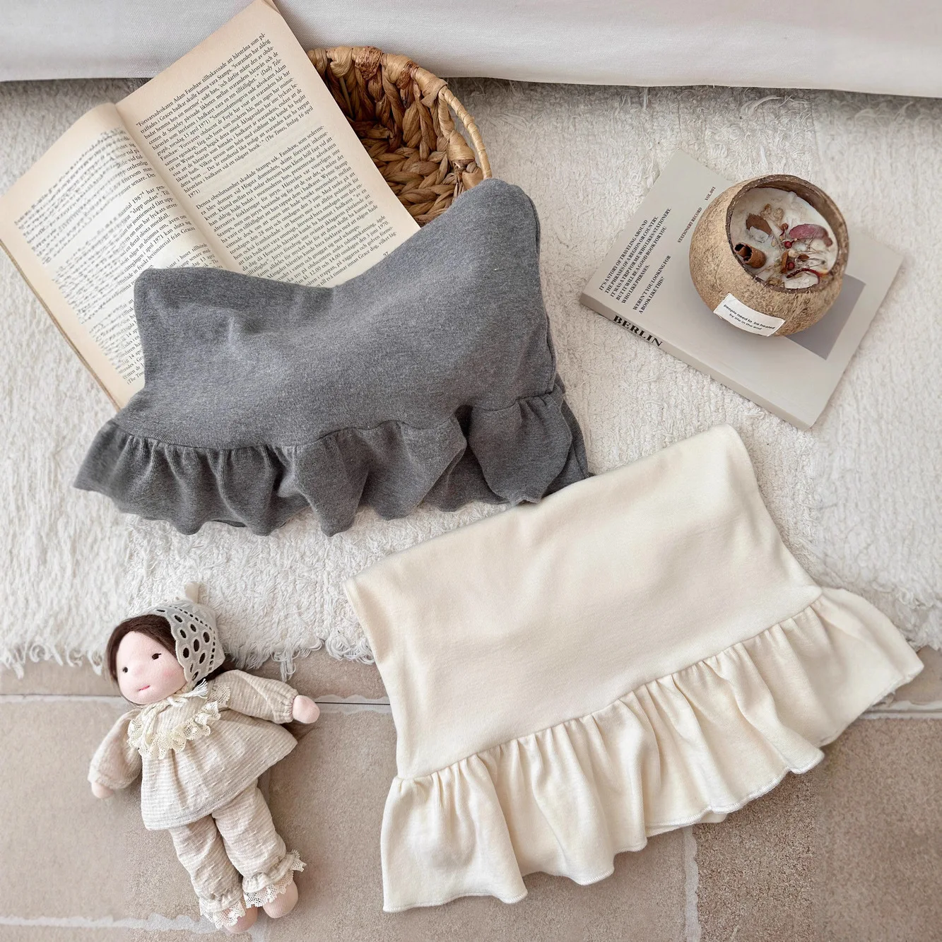 2025 Autumn Girls Top Korean Style Ruffle Trim Stretchy Long Sleeve T Shirts Soft Cotton Blouse Casual Toddler Kids Clothes