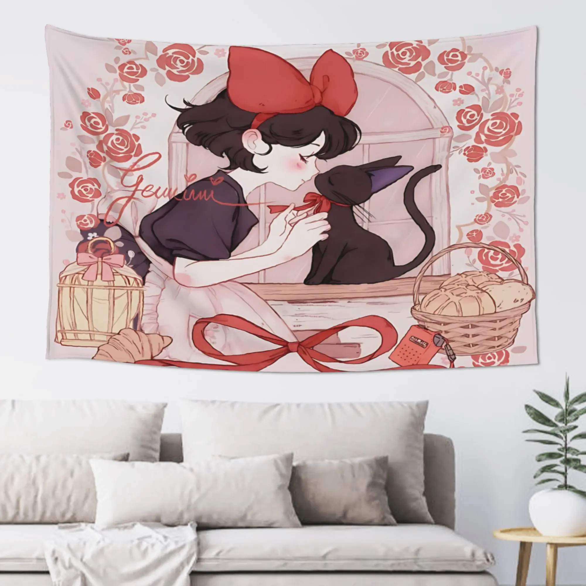 Anime Kikis Delivery Services Cutecore Tapestry Room decoration  Home Decoration Tapestry Decor Accessories Cute Room Decor