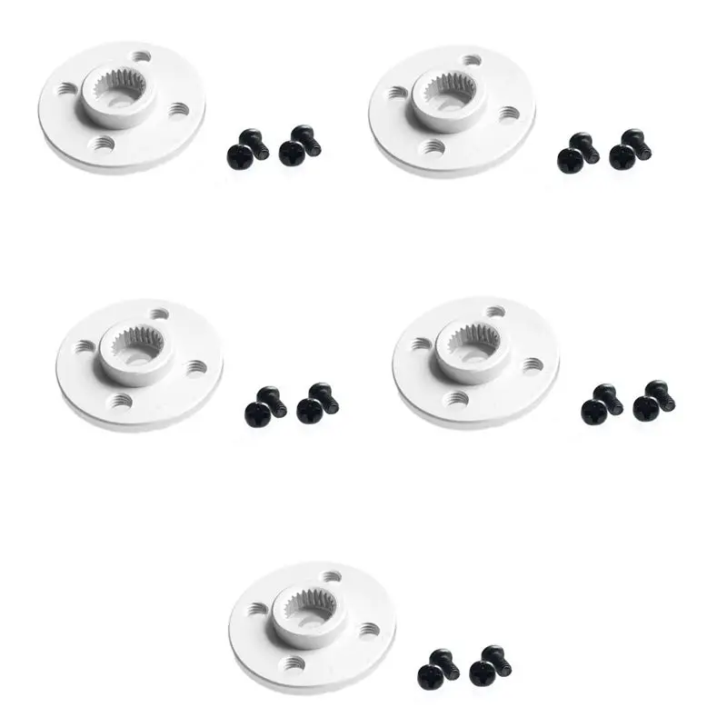 #03Y 5Pcs Steering Gear Disc Stent 25T Servo Round Type for MG995 RC Car,Metal Servo Arm 25T Disc,(Aluminum alloy)