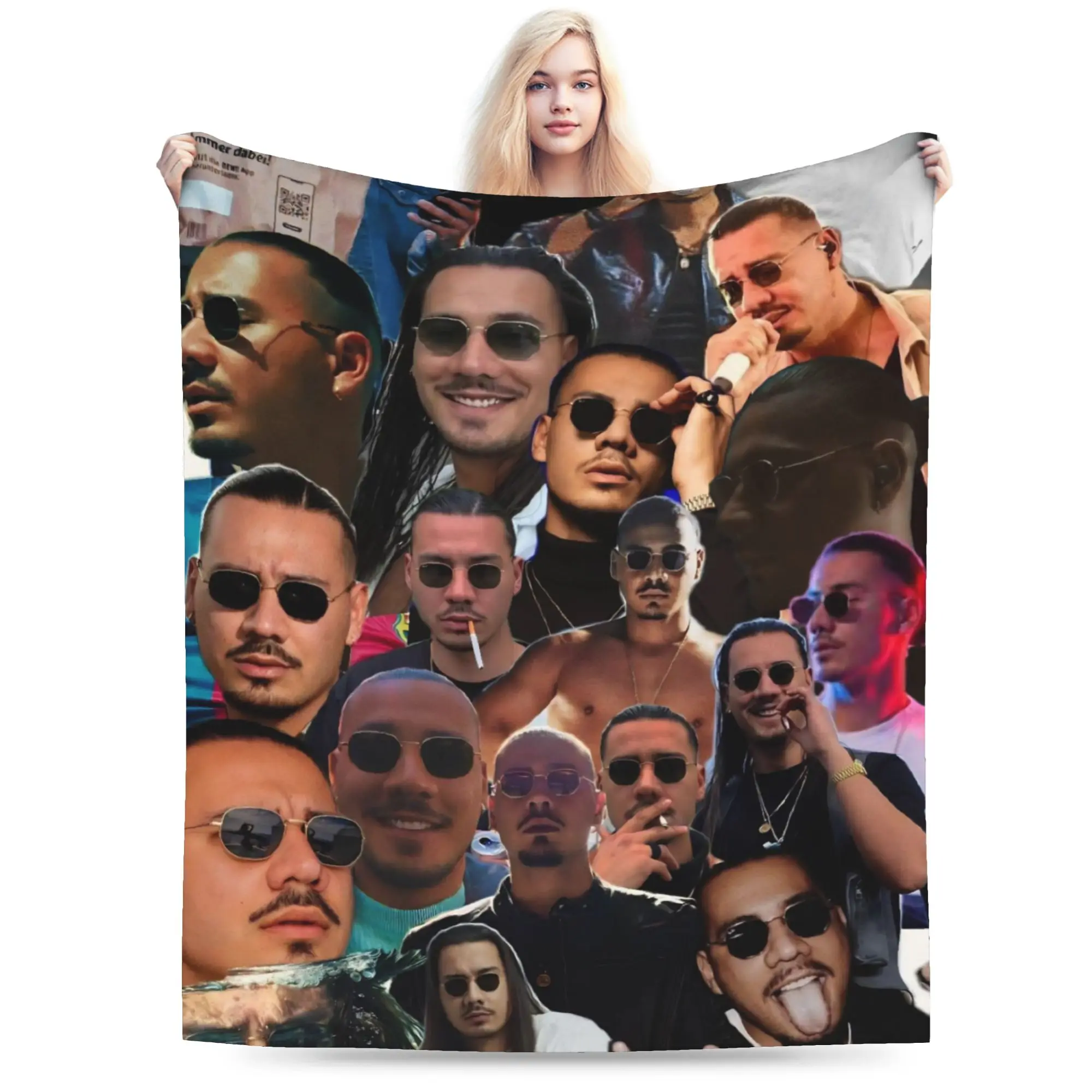 Apache207 Rapper Printed Blanket For Men Women Super Soft Cozy  Throw Blankets for Living Room 50x60 Inches Multiple Sizes