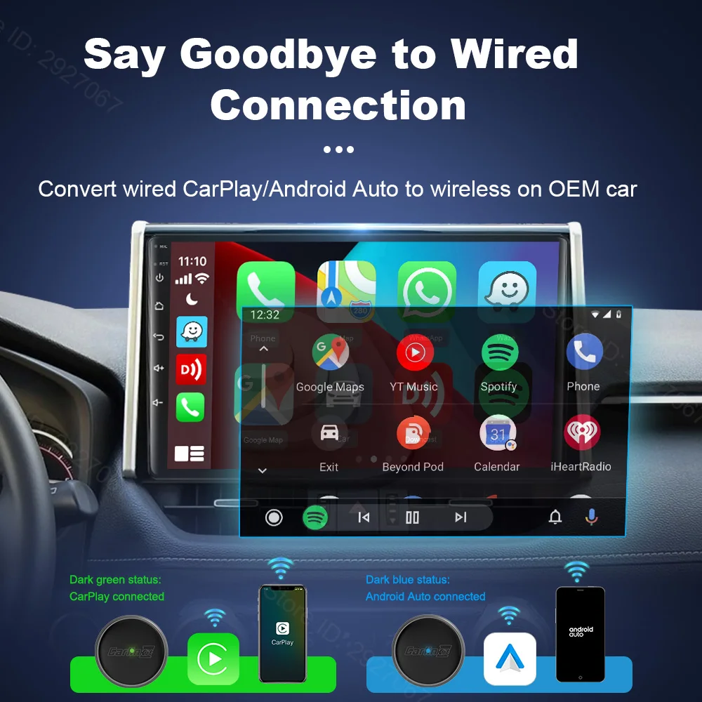 Carlinkit Mini Ultra 3 Wired to Wireless Carplay Adapter Android Auto Box OTA Upgrade Seamless Connection for OEM Car Dual Mode