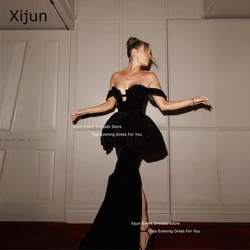 Xijun Vintage Velvet Long Evening Dresses Sweetheart Celebrity Prom Dresses Formal Occasion Prom Gowns 2024 Women Customized