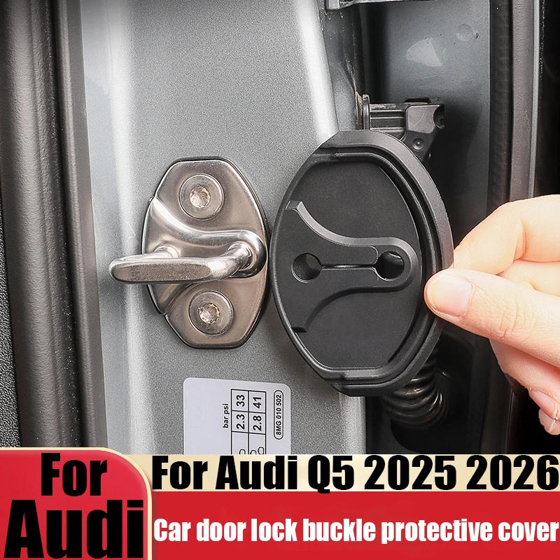 

For Audi Q5 GU 2025 2026 car door lock buckle protective cover anti rust silicone sleeve car accessories modification parts