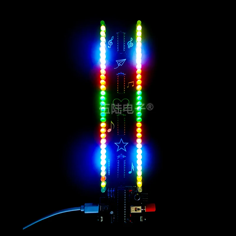 32 Segment Music Spectrum Rhythm Light DIY Electronic Kit Sound Level LED Welding and Soldering Electronic Components