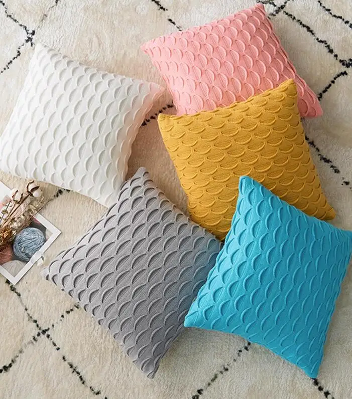 

Nordic Smiling Knitted Throw Pillow Cover Living Room Sofa Cushion Cover Sample Room Cushion Cover