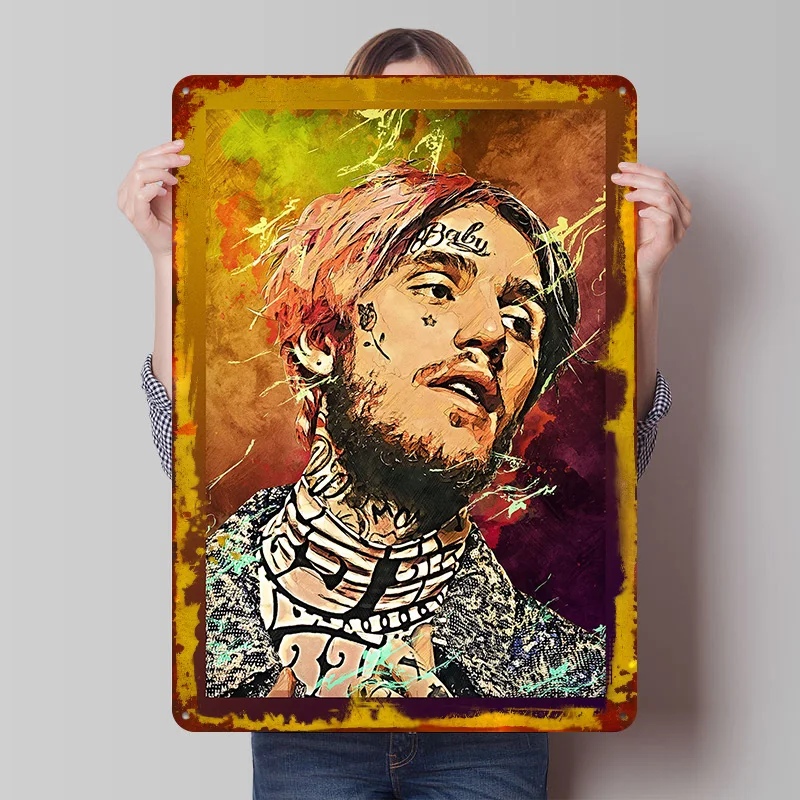 LIL PEEP Poster Customized Vintage Metal Signs Wall Art Retro Tin Plaque for Interior Decoration Living Room Decor Men Man Cave