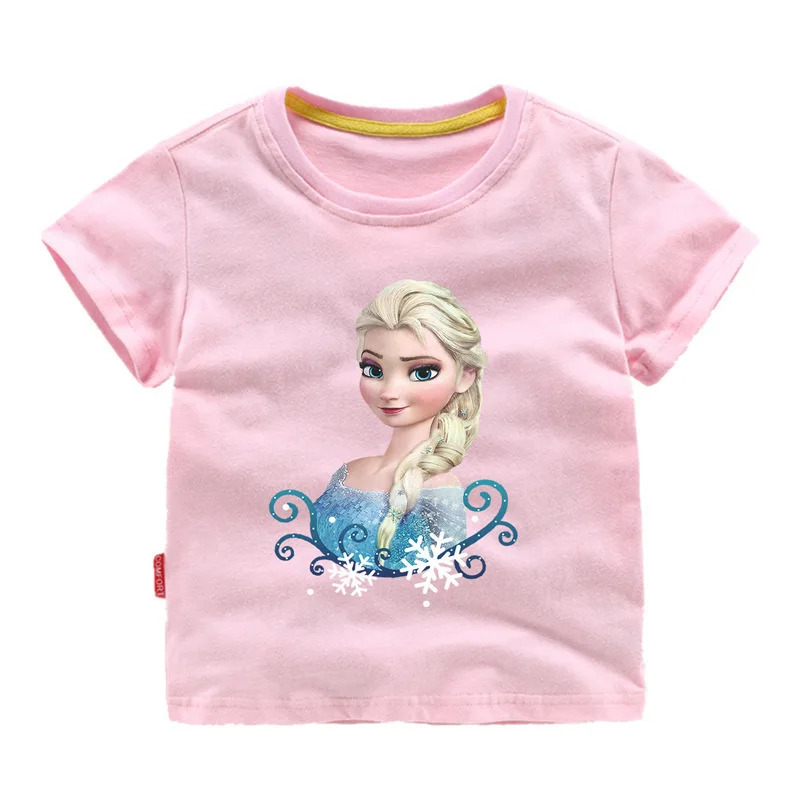 Ice and Snow Princess Elsa clothing girls T-shirt  Shorts  fashion cute  children's pure cotton set